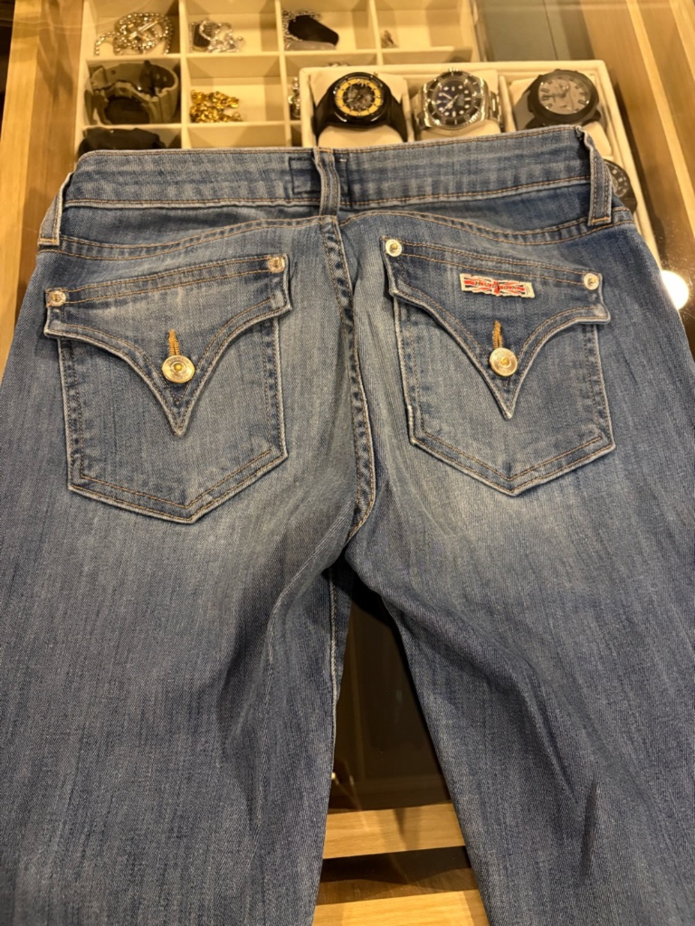 Hudson Jeans light Blue Wide Leg Jeans with Signature Back Pockets